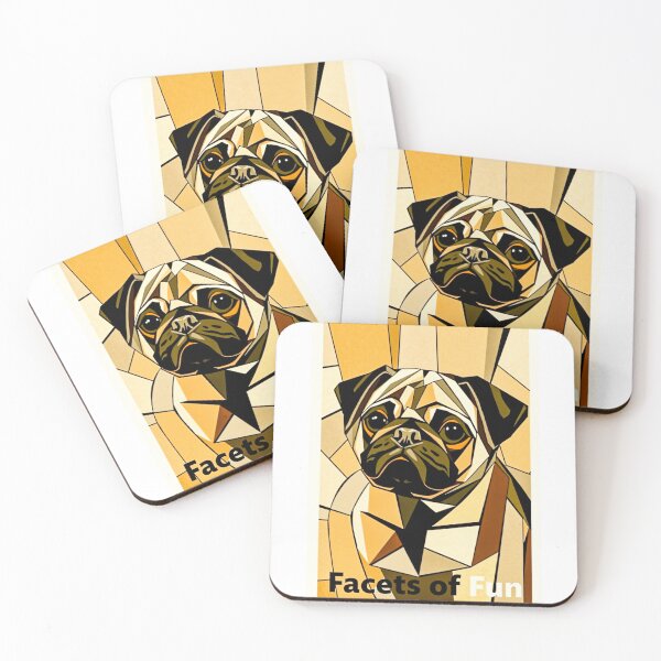 Item preview, Facets Of Fun Geometric Pug Art designed and sold by Cute-Cuddles.