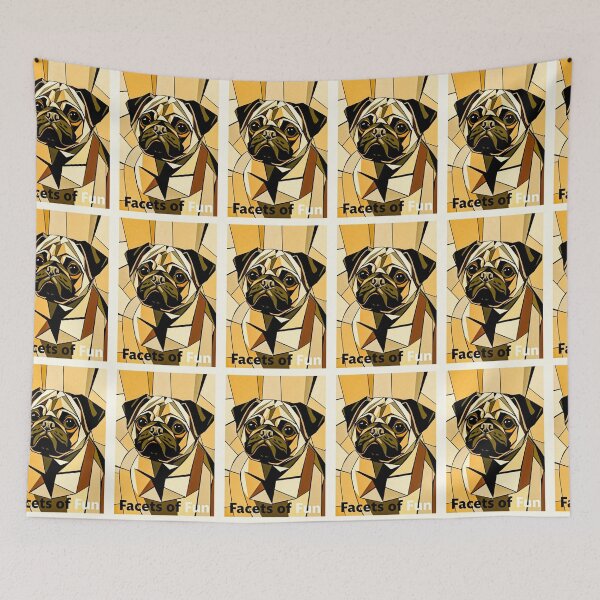 Item preview, Facets Of Fun Geometric Pug Art designed and sold by Cute-Cuddles.