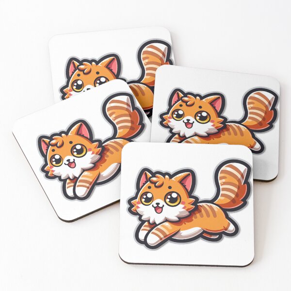 Item preview, Cartoon Style Hopping Kitten with Big Yellow Eyes designed and sold by Stickers-4-Fun.