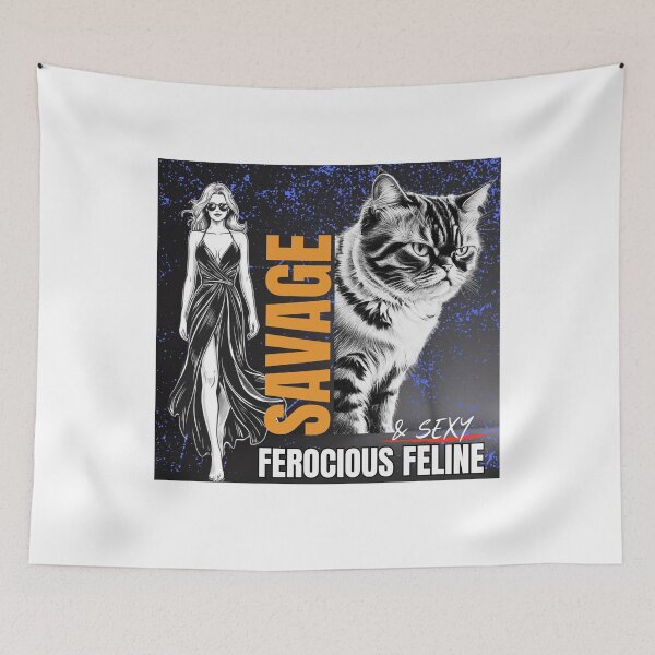 Item preview, Ferocious Feline & Sexy Ferocious Feline, Wild grumpy feline gifts designed and sold by MaFleiva.