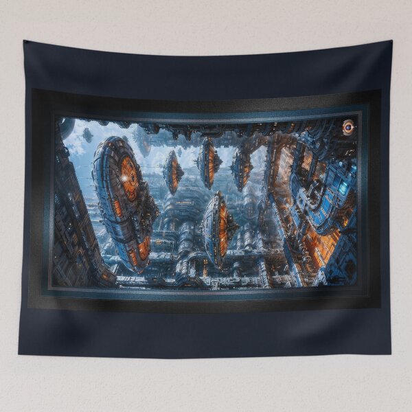 Item preview, The Galactic Travel Hub Known As The Pellerine Space Port Astounding AI Concept Art by Xzendor7 designed and sold by Xzendor7 Digital Art Creations.
