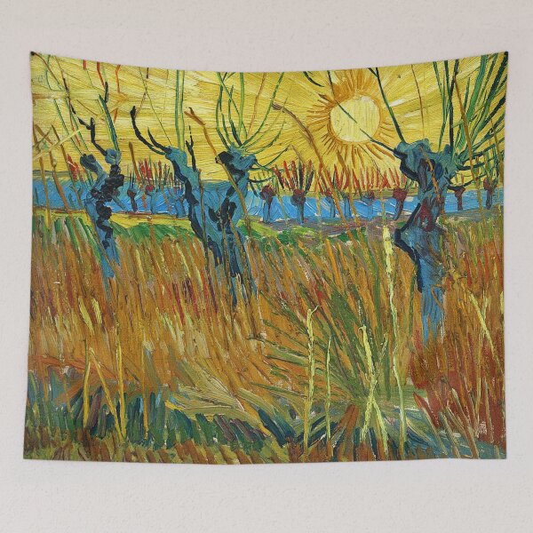 Item preview, Pollard Willows and Setting Sun (1888) by Vincent van Gogh designed and sold by RickE.