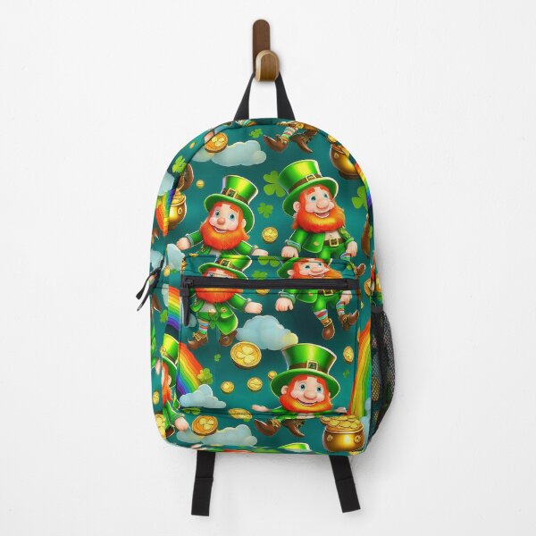 Item preview, Leprecaun Shuffle: A whimsical pattern featuring Jolly Leprechauns, pots of gold, four-leaf clovers, shamrocks, and rainbows, symbolising luck and prosperity. designed and sold by Grang Art Artistic Designs.