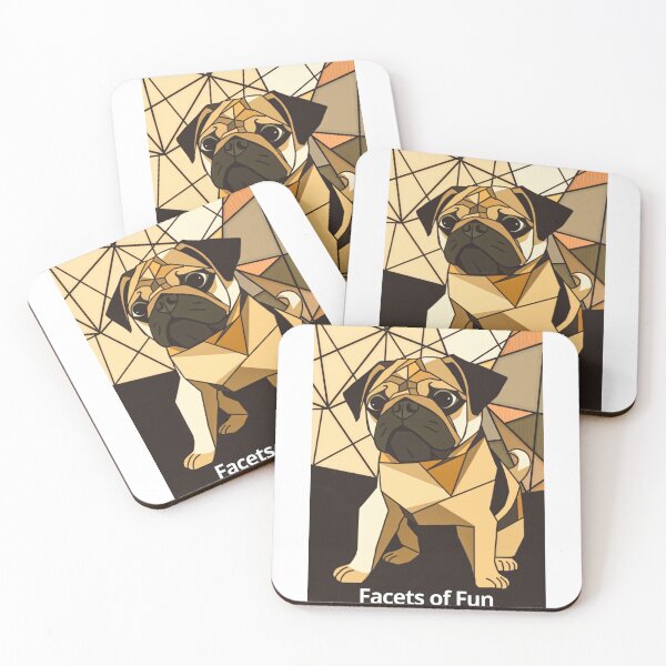 Item preview, Faceted Fun Unique Pug Illustration designed and sold by Cute-Cuddles.