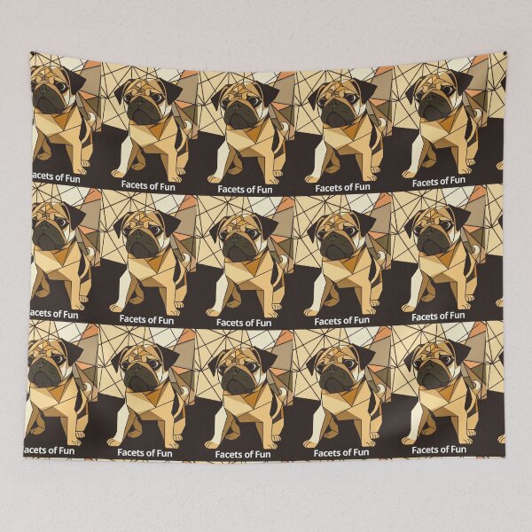 Item preview, Faceted Fun Unique Pug Illustration designed and sold by Cute-Cuddles.