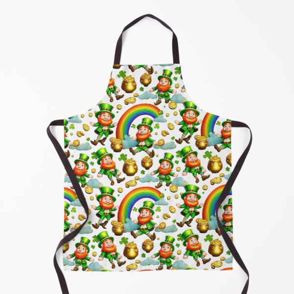 Item preview, Lucky Leprechauns: A whimsical pattern featuring Jolly Leprechauns, pots of gold, four-leaf clovers, shamrocks, and rainbows, symbolising luck and prosperity. designed and sold by Grang Art Artistic Designs.