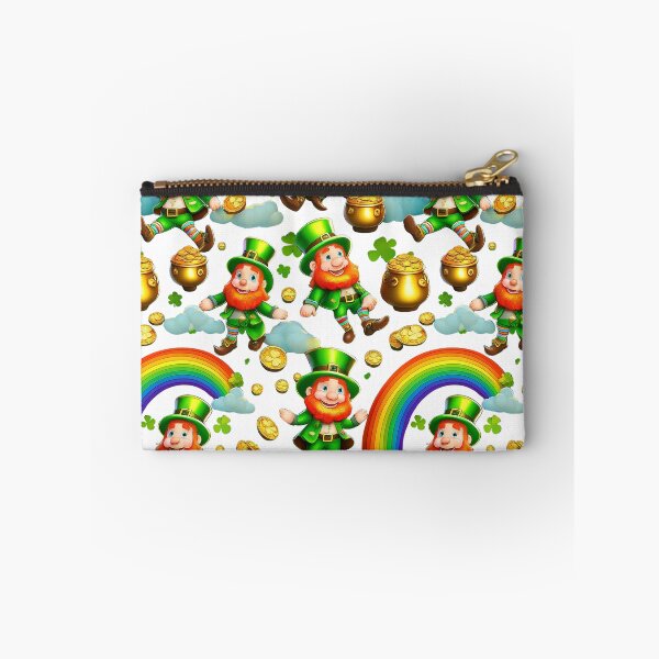 Item preview, Lucky Leprechauns: A whimsical pattern featuring Jolly Leprechauns, pots of gold, four-leaf clovers, shamrocks, and rainbows, symbolising luck and prosperity. designed and sold by Grang Art Artistic Designs.