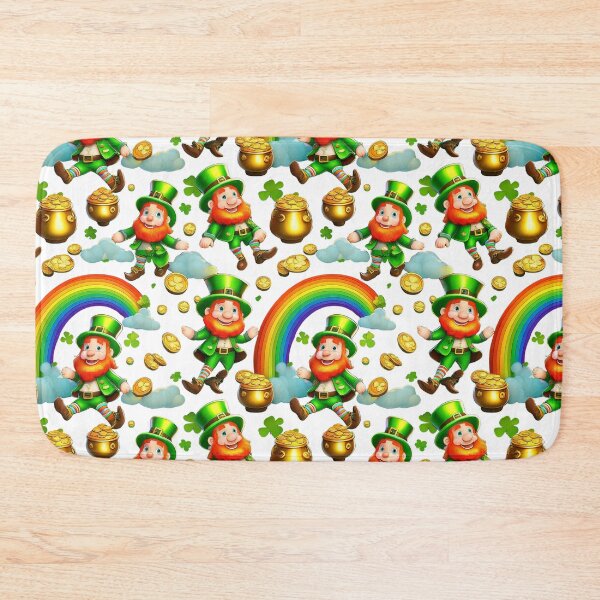 Item preview, Lucky Leprechauns: A whimsical pattern featuring Jolly Leprechauns, pots of gold, four-leaf clovers, shamrocks, and rainbows, symbolising luck and prosperity. designed and sold by Grang Art Artistic Designs.