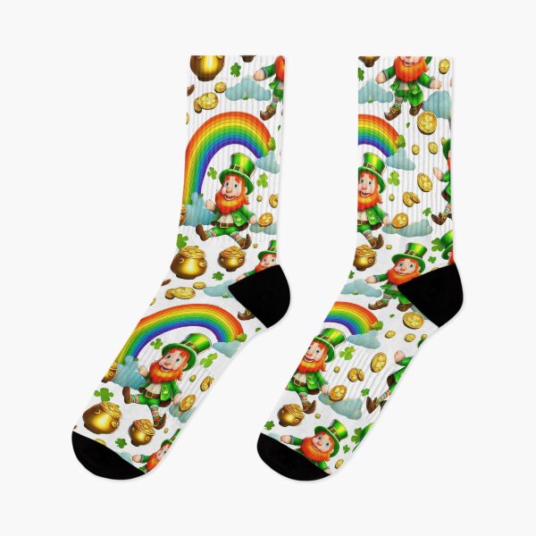 Item preview, Lucky Leprechauns: A whimsical pattern featuring Jolly Leprechauns, pots of gold, four-leaf clovers, shamrocks, and rainbows, symbolising luck and prosperity. designed and sold by Grang Art Artistic Designs.
