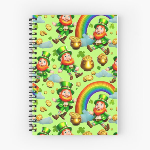 Item preview, Rainbow Riches: A whimsical pattern featuring Jolly Leprechauns, pots of gold, four-leaf clovers, shamrocks, and rainbows, symbolising luck and prosperity. designed and sold by Grang Art Artistic Designs.