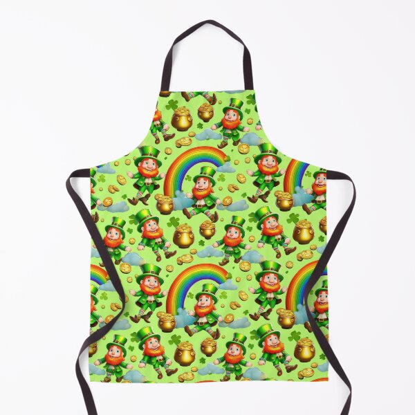 Item preview, Rainbow Riches: A whimsical pattern featuring Jolly Leprechauns, pots of gold, four-leaf clovers, shamrocks, and rainbows, symbolising luck and prosperity. designed and sold by Grang Art Artistic Designs.