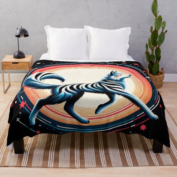 Item preview, Sun and Cosmic Wolf with Stripes, Ai Generated Art designed and sold by ACC .