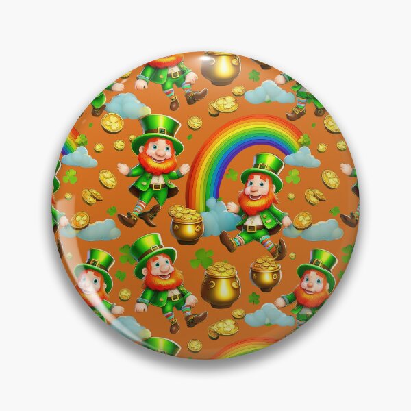 Item preview, Lucky Charms: A whimsical pattern featuring Jolly Leprechauns, pots of gold, four-leaf clovers, shamrocks, and rainbows, symbolising luck and prosperity. designed and sold by Grang Art Artistic Designs.