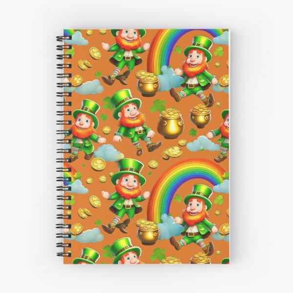 Item preview, Lucky Charms: A whimsical pattern featuring Jolly Leprechauns, pots of gold, four-leaf clovers, shamrocks, and rainbows, symbolising luck and prosperity. designed and sold by Grang Art Artistic Designs.
