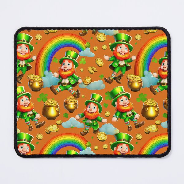 Item preview, Lucky Charms: A whimsical pattern featuring Jolly Leprechauns, pots of gold, four-leaf clovers, shamrocks, and rainbows, symbolising luck and prosperity. designed and sold by Grang Art Artistic Designs.