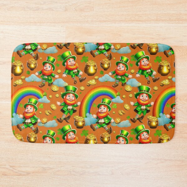 Item preview, Lucky Charms: A whimsical pattern featuring Jolly Leprechauns, pots of gold, four-leaf clovers, shamrocks, and rainbows, symbolising luck and prosperity. designed and sold by Grang Art Artistic Designs.