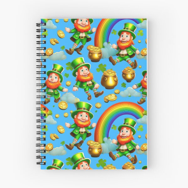 Item preview, Rainbow's End: A whimsical pattern featuring Jolly Leprechauns, pots of gold, four-leaf clovers, shamrocks, and rainbows, symbolising luck and prosperity. designed and sold by Grang Art Artistic Designs.