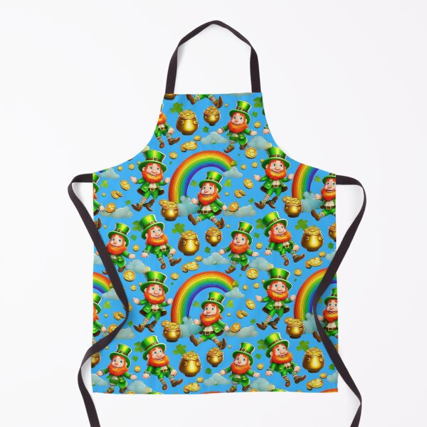 Item preview, Rainbow's End: A whimsical pattern featuring Jolly Leprechauns, pots of gold, four-leaf clovers, shamrocks, and rainbows, symbolising luck and prosperity. designed and sold by Grang Art Artistic Designs.
