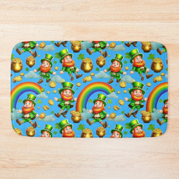 Item preview, Rainbow's End: A whimsical pattern featuring Jolly Leprechauns, pots of gold, four-leaf clovers, shamrocks, and rainbows, symbolising luck and prosperity. designed and sold by Grang Art Artistic Designs.