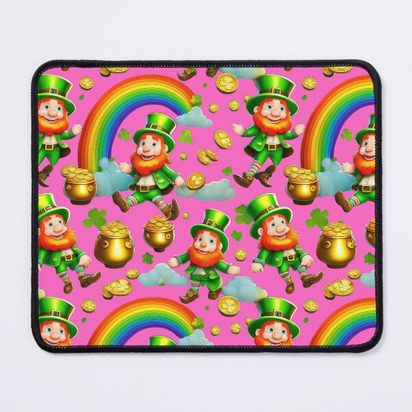 Item preview, Golden Dreams: A whimsical pattern featuring Jolly Leprechauns, pots of gold, four-leaf clovers, shamrocks, and rainbows, symbolising luck and prosperity. designed and sold by Grang Art Artistic Designs.