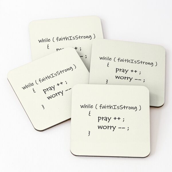 Item preview, Pray More, Worry Less - Inspirational computer Programming language Design - black designed and sold by ZechJohnRB.