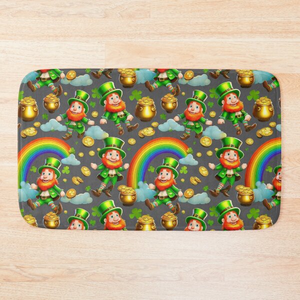 Item preview, Pot of Gold Party: A whimsical pattern featuring Jolly Leprechauns, pots of gold, four-leaf clovers, shamrocks, and rainbows, symbolising luck and prosperity. designed and sold by Grang Art Artistic Designs.