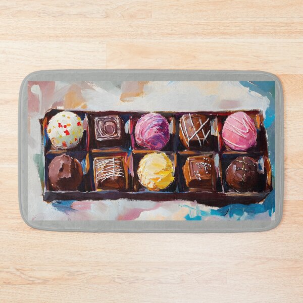 Item preview, Colorful Chocolate Truffles - Unique Toppings and Elegant Arrangement AI Generated Abstract Art designed and sold by OlfactoART Studio.