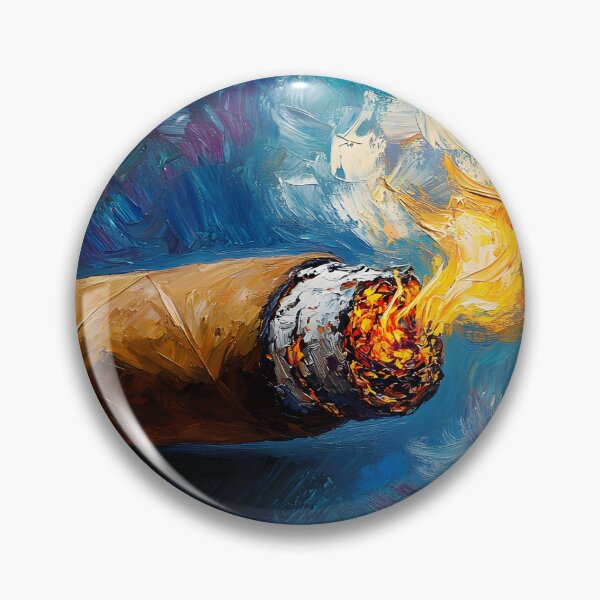 Item preview, Glowing Cigar Ember - Vibrant Smoke Against Swirling Blue Backdrop Digital AI Generated Art  designed and sold by OlfactoART Studio.