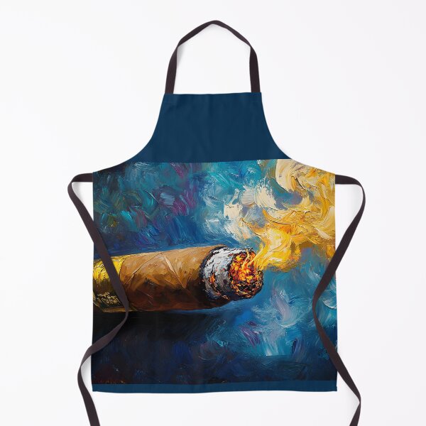 Item preview, Glowing Cigar Ember - Vibrant Smoke Against Swirling Blue Backdrop Digital AI Generated Art  designed and sold by OlfactoART Studio.