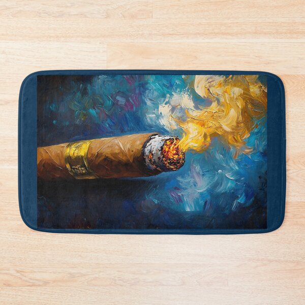 Item preview, Glowing Cigar Ember - Vibrant Smoke Against Swirling Blue Backdrop Digital AI Generated Art  designed and sold by OlfactoART Studio.