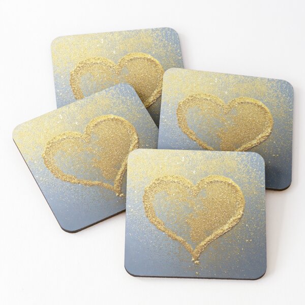 Item preview, Glitter gold heart on gradient grey background. designed and sold by Trianglegreen.