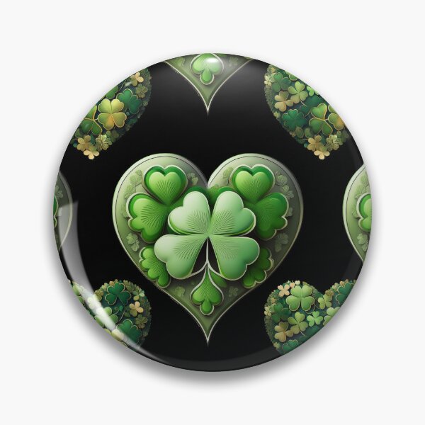 Item preview, Shamrock Symphony: A harmonious pattern featuring shamrocks of various sizes and shades of green, arranged in hearts to give a pleasing and balanced design. designed and sold by Grang Art Artistic Designs.