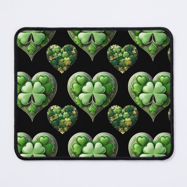 Item preview, Shamrock Symphony: A harmonious pattern featuring shamrocks of various sizes and shades of green, arranged in hearts to give a pleasing and balanced design. designed and sold by Grang Art Artistic Designs.