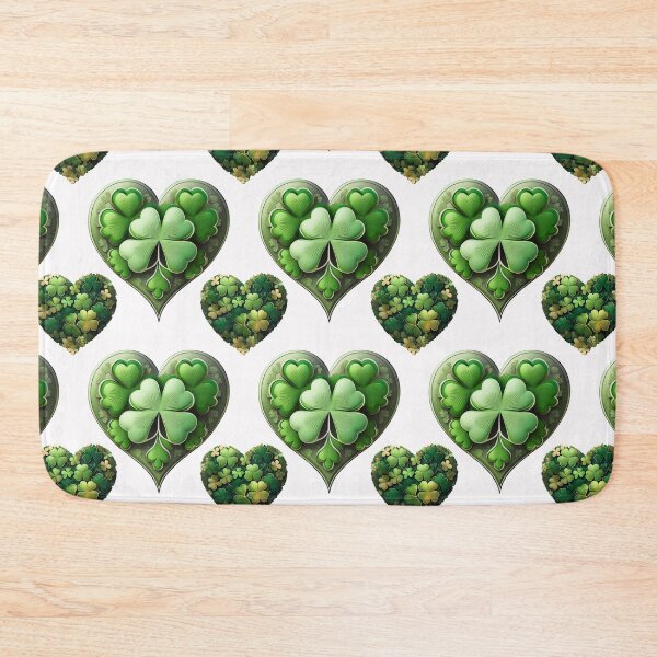 Item preview, Lucky Leaf: A harmonious pattern featuring shamrocks of various sizes and shades of green, arranged in hearts to give a pleasing and balanced design. designed and sold by Grang Art Artistic Designs.