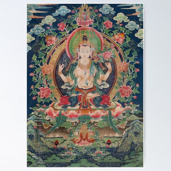 Item preview, Thangka Of Four-Armed Avalokitesvara designed and sold by Onodera.