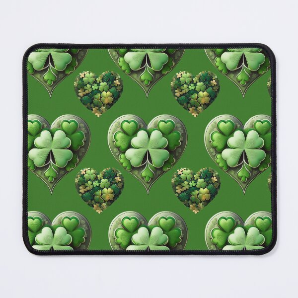 Item preview, Emerald Elegance:  A harmonious pattern featuring shamrocks of various sizes and shades of green, arranged in hearts to give a pleasing and balanced design. designed and sold by Grang Art Artistic Designs.