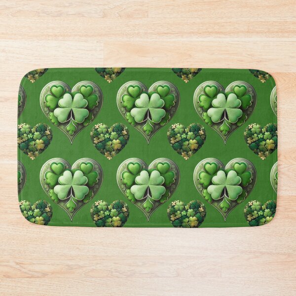 Item preview, Emerald Elegance:  A harmonious pattern featuring shamrocks of various sizes and shades of green, arranged in hearts to give a pleasing and balanced design. designed and sold by Grang Art Artistic Designs.