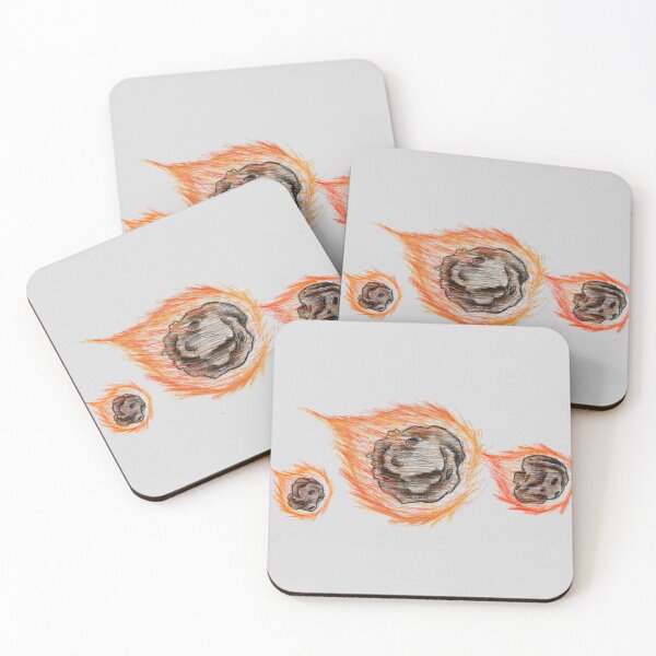 Item preview, Fiery Asteroids in Space, No quotes - T-Shirts, Stickers, Posters designed and sold by MechanicalART.