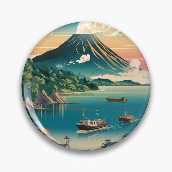 Item preview, Kagoshima Vintage Travel Poster designed and sold by TravelerRat.