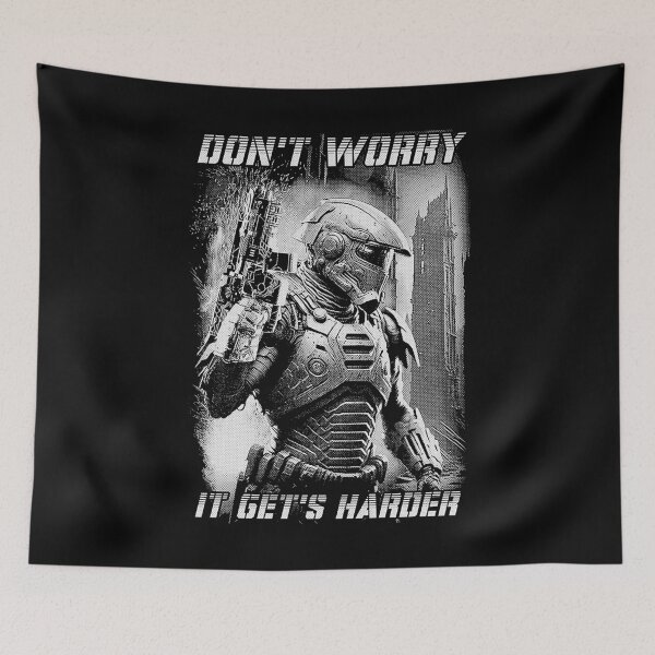 Item preview, Cyberpunk Gamer Warrior Futuristic Soldier It Get's Harder designed and sold by GrandeDuc.