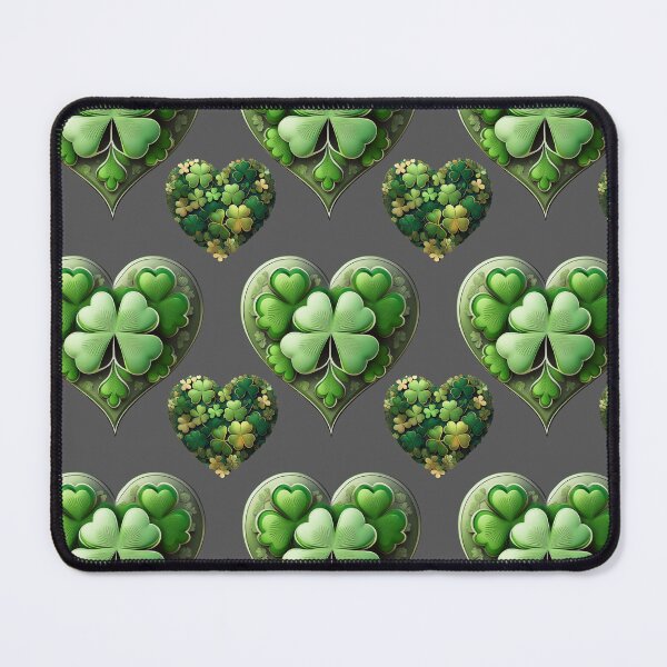 Item preview, Shamrock Serenity: A harmonious pattern featuring shamrocks of various sizes and shades of green, arranged in hearts to give a pleasing and balanced design. designed and sold by Grang Art Artistic Designs.