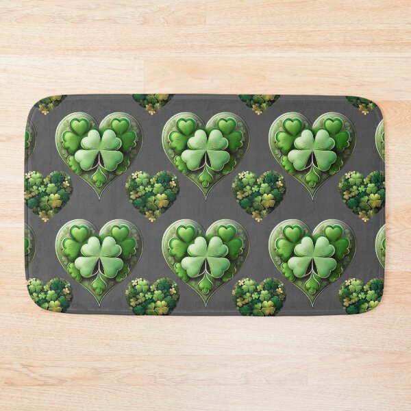 Item preview, Shamrock Serenity: A harmonious pattern featuring shamrocks of various sizes and shades of green, arranged in hearts to give a pleasing and balanced design. designed and sold by Grang Art Artistic Designs.
