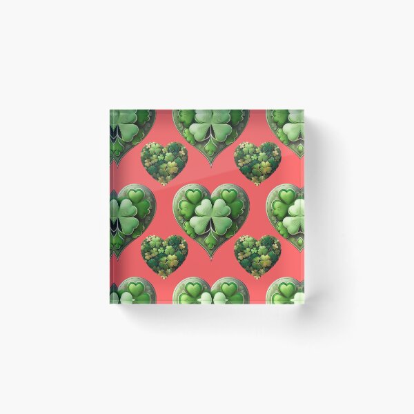 Item preview, Shamrock Spirit: A harmonious pattern featuring shamrocks of various sizes and shades of green, arranged in hearts to give a pleasing and balanced design. designed and sold by Grang Art Artistic Designs.