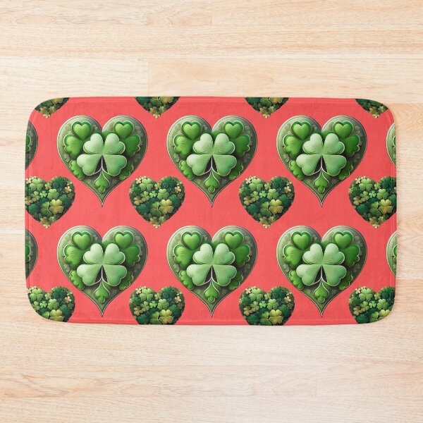 Item preview, Shamrock Spirit: A harmonious pattern featuring shamrocks of various sizes and shades of green, arranged in hearts to give a pleasing and balanced design. designed and sold by Grang Art Artistic Designs.