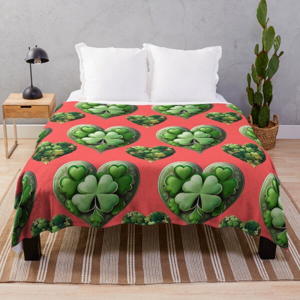 Item preview, Shamrock Spirit: A harmonious pattern featuring shamrocks of various sizes and shades of green, arranged in hearts to give a pleasing and balanced design. designed and sold by Grang Art Artistic Designs.