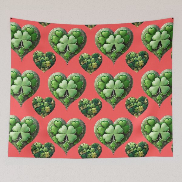 Item preview, Shamrock Spirit: A harmonious pattern featuring shamrocks of various sizes and shades of green, arranged in hearts to give a pleasing and balanced design. designed and sold by Grang Art Artistic Designs.