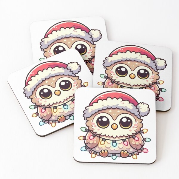 Item preview, Christmas Owl in Santa Hat with Festive Lights designed and sold by lubushop1.
