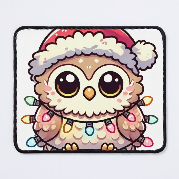 Item preview, Christmas Owl in Santa Hat with Festive Lights designed and sold by lubushop1.