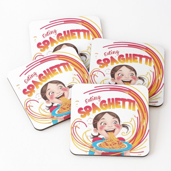 Item preview, cute girl eating spaghetti sticker designed and sold by Otmanestickers.
