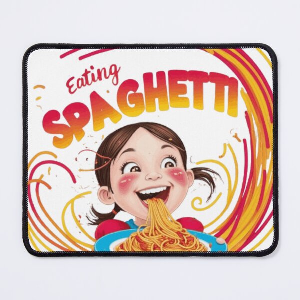 Item preview, cute girl eating spaghetti sticker designed and sold by Otmanestickers.